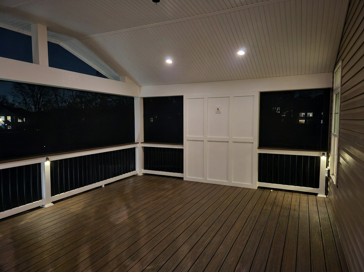 Detail of custom deck railing and trim craftsmanship
